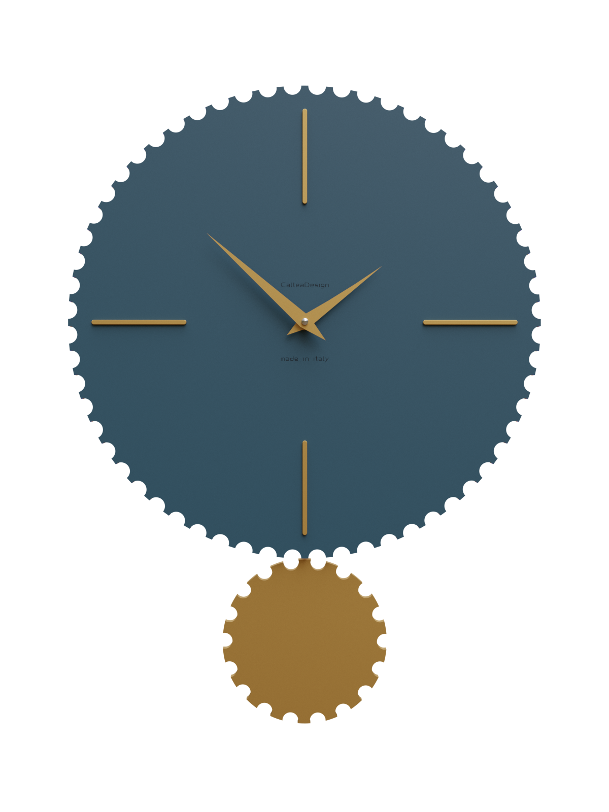 Ritz modern pendulum clock in brass and gold