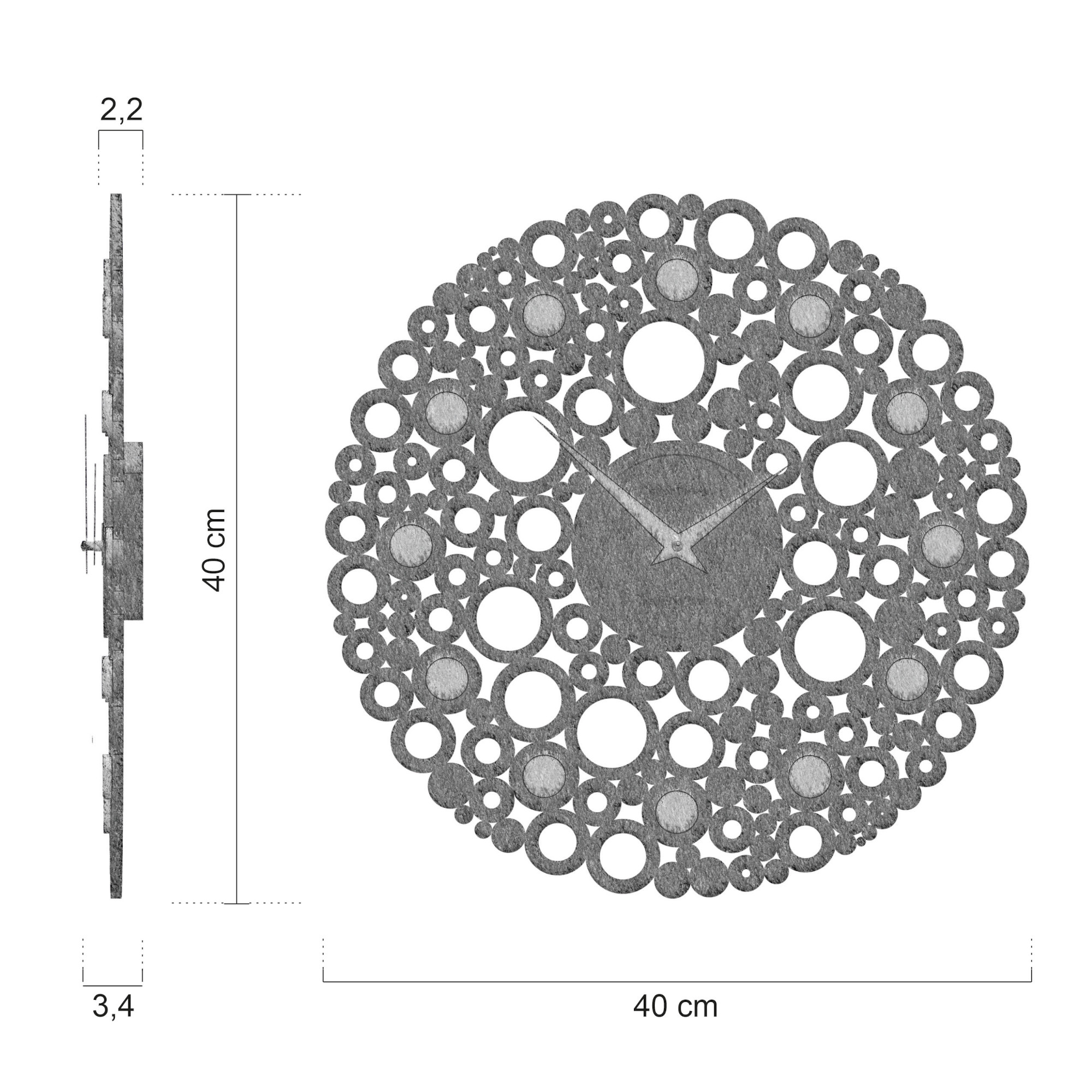 Dimensions Bollicine wall clock